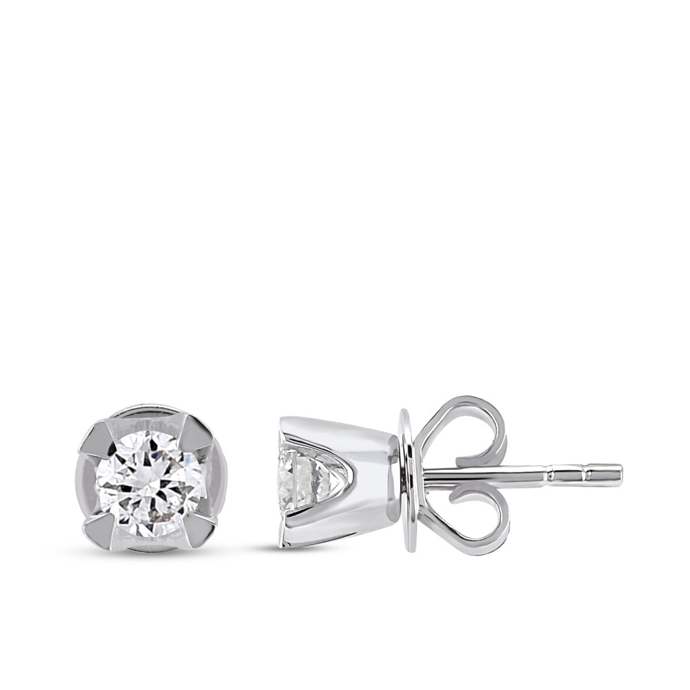 Solitaire Diamond Stud Earrings