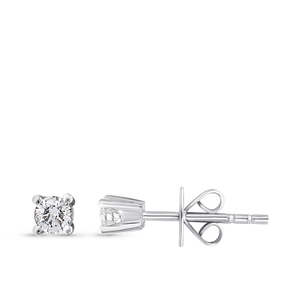 Solitaire Diamond Stud Earrings