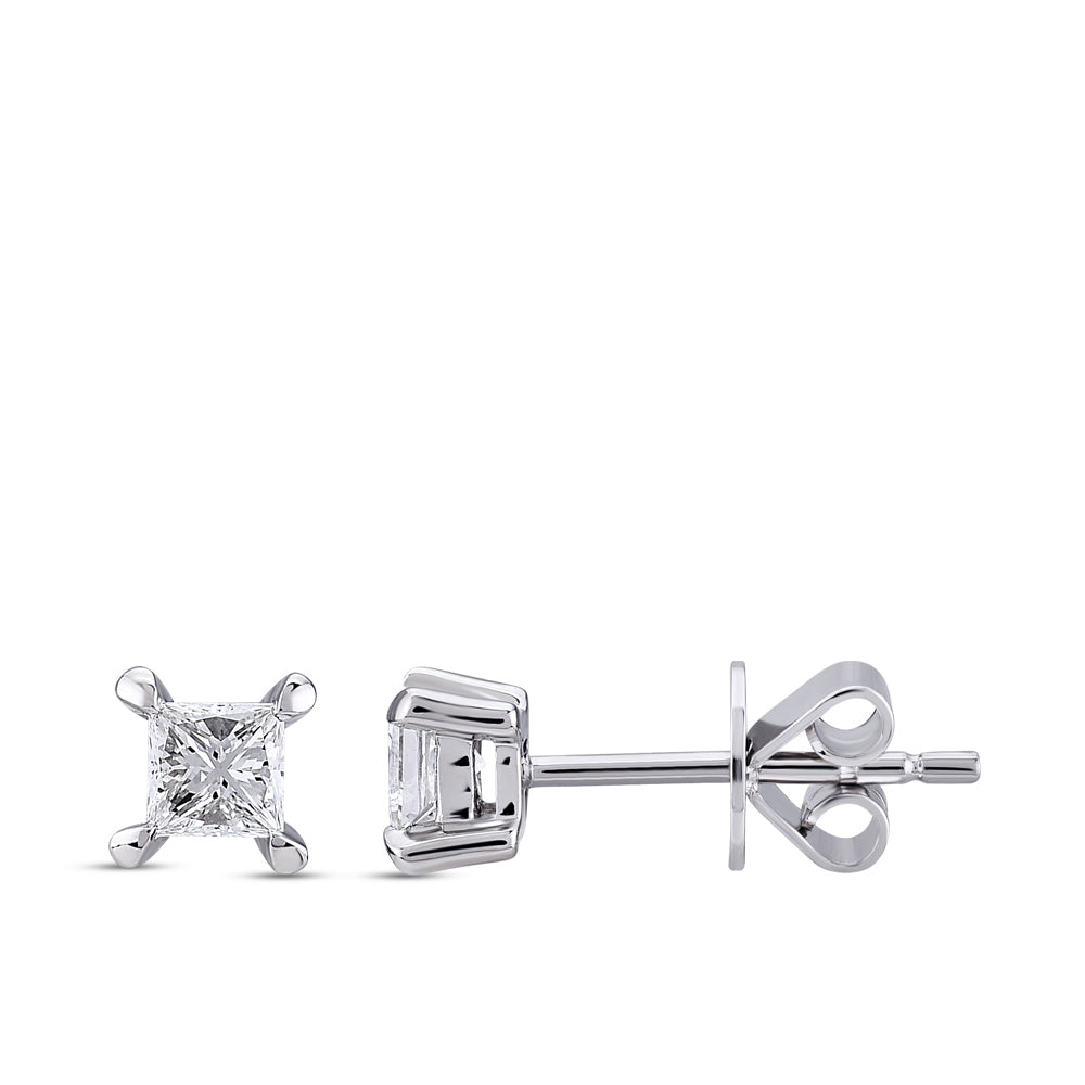 Solitaire Diamond Stud Earrings