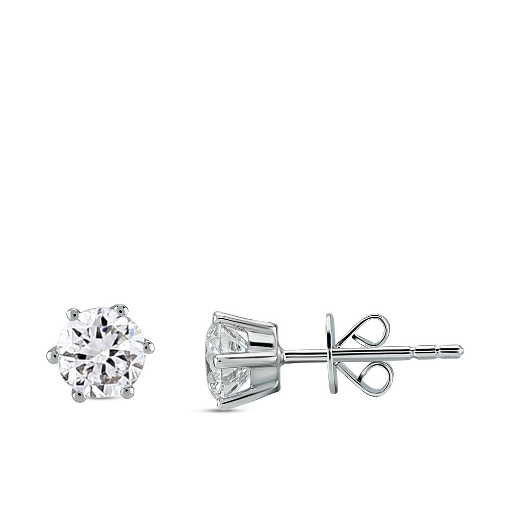 Solitaire Diamond Stud Earrings