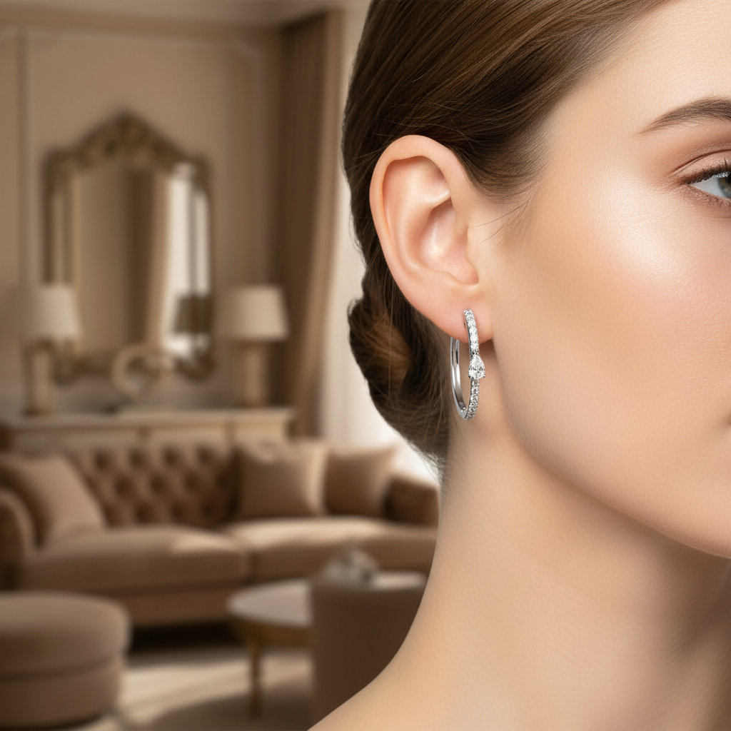 Diamond Hoop Earrings