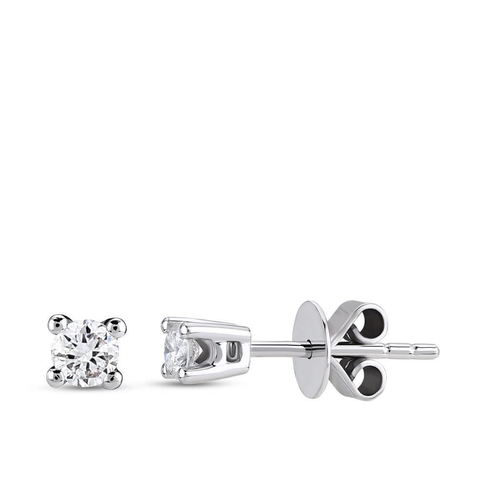 Solitaire Diamond Stud Earrings