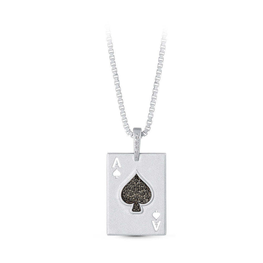 Ace of Spades Silver Necklace