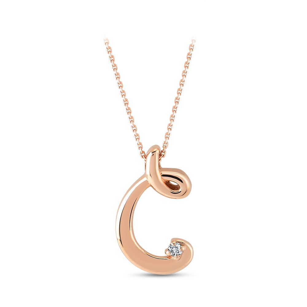 Diamond Initial Necklace C