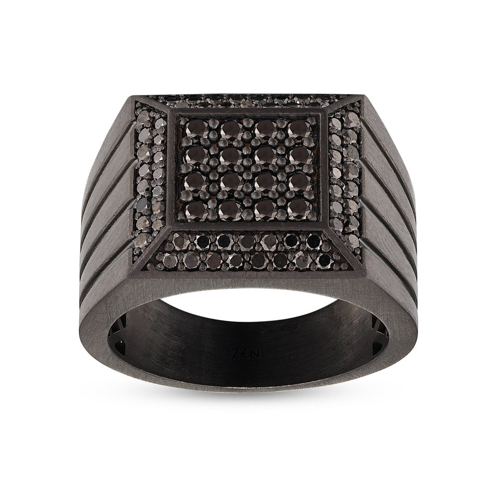 Men Silver Diamond Ring