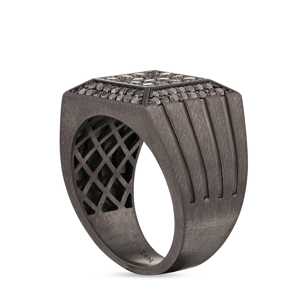 Men Silver Diamond Ring