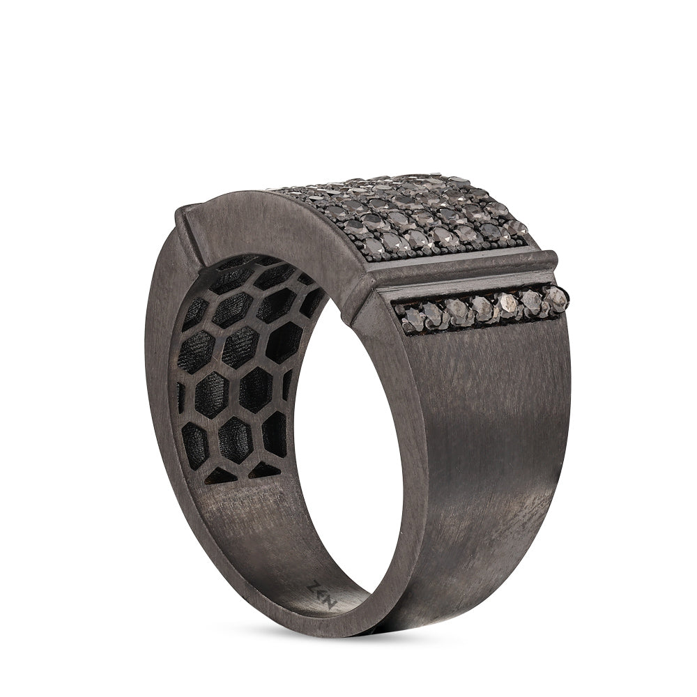 Men Silver Diamond Ring