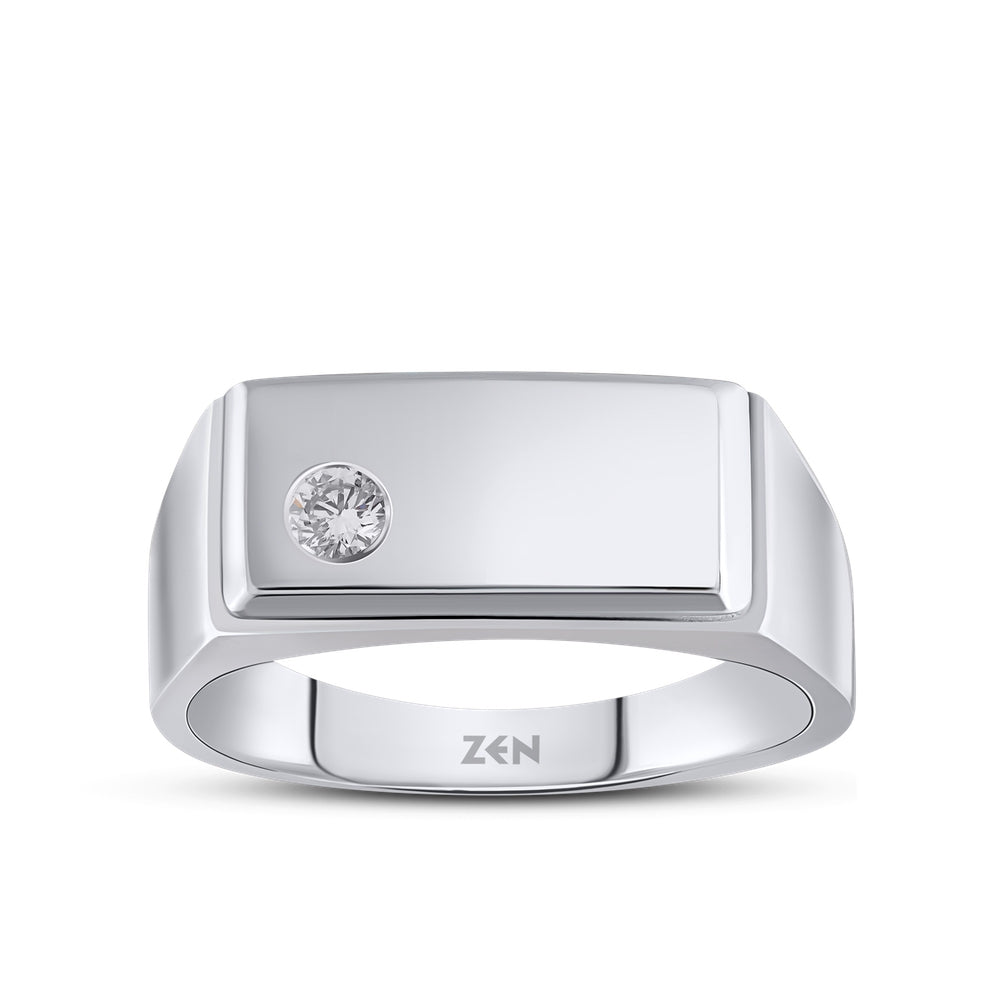 Men Silver Diamond Ring