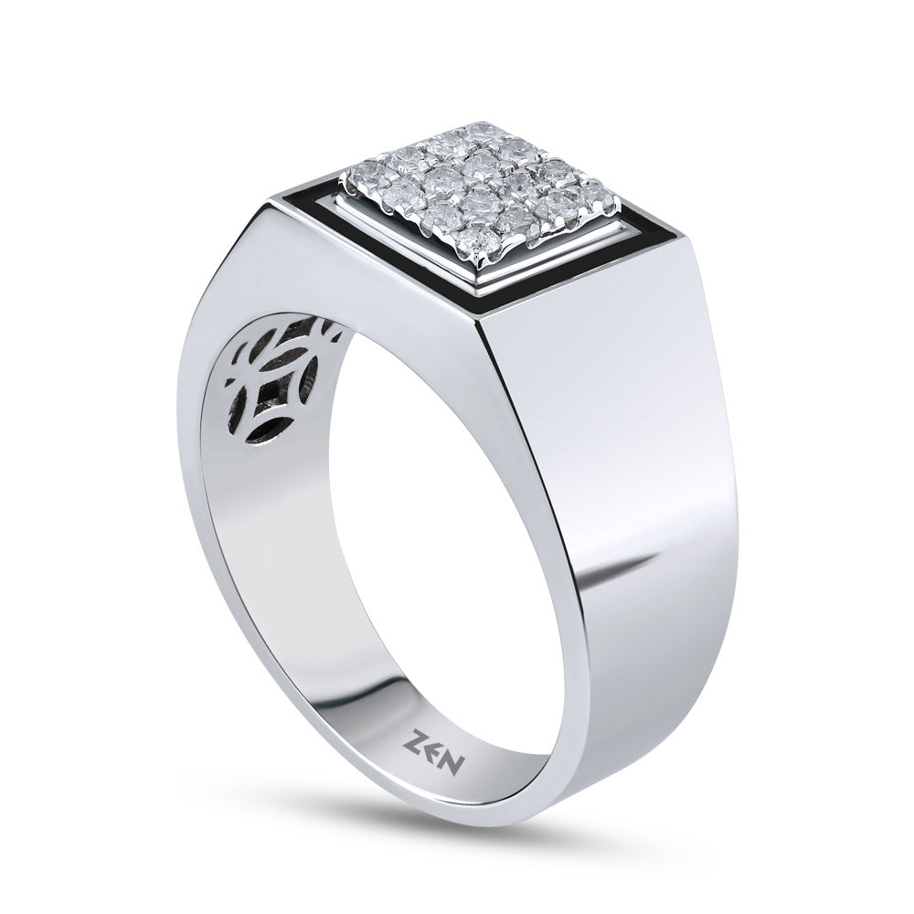 Men Silver Diamond Ring