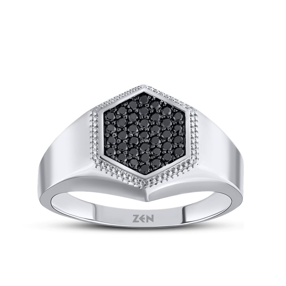Men Silver Diamond Ring