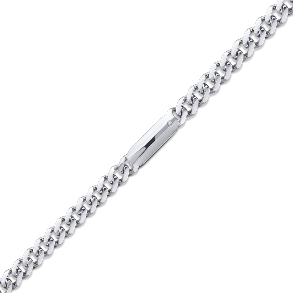 Silver Men Diamond Bracelet