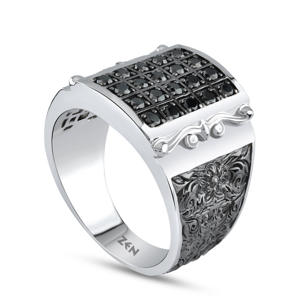 Men Silver Diamond Ring