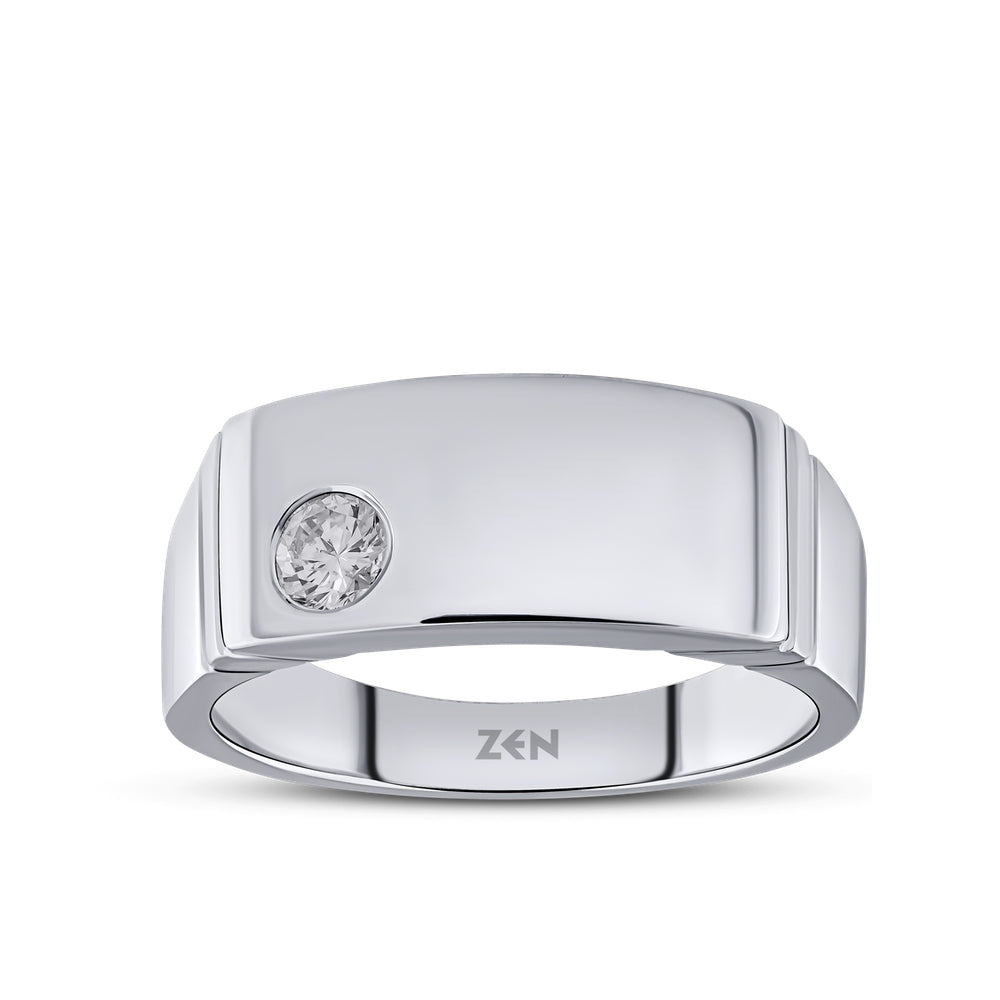 Men's Silver Diamond Ring