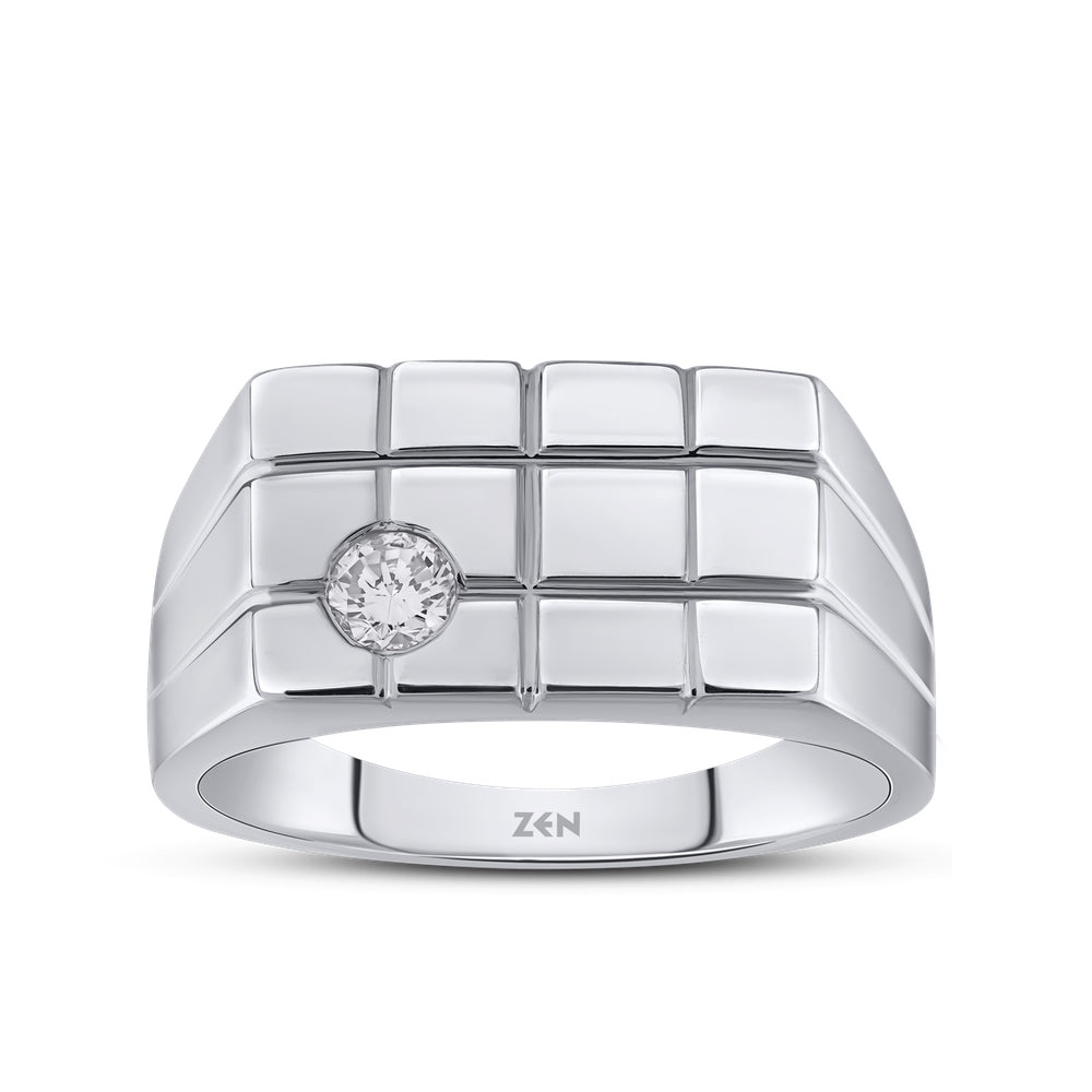 Men Silver Diamond Ring