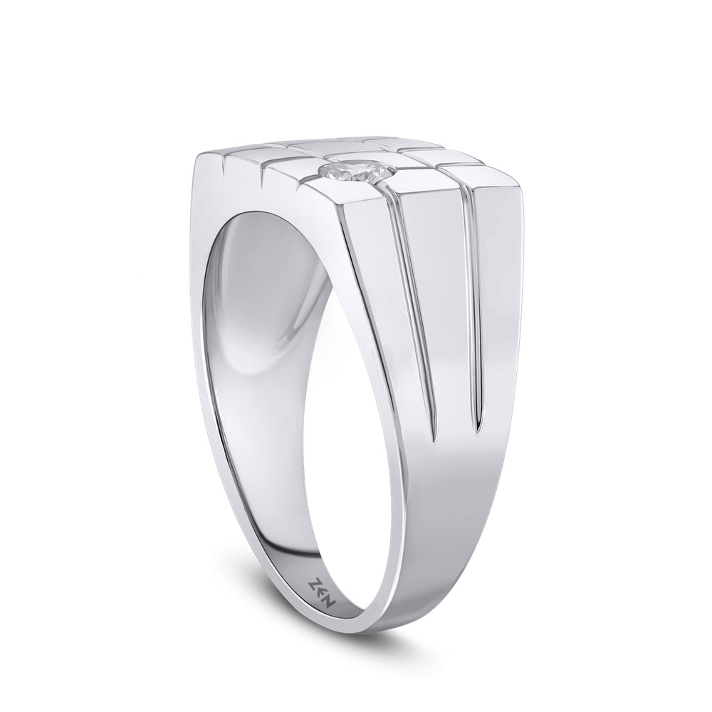 Men Silver Diamond Ring