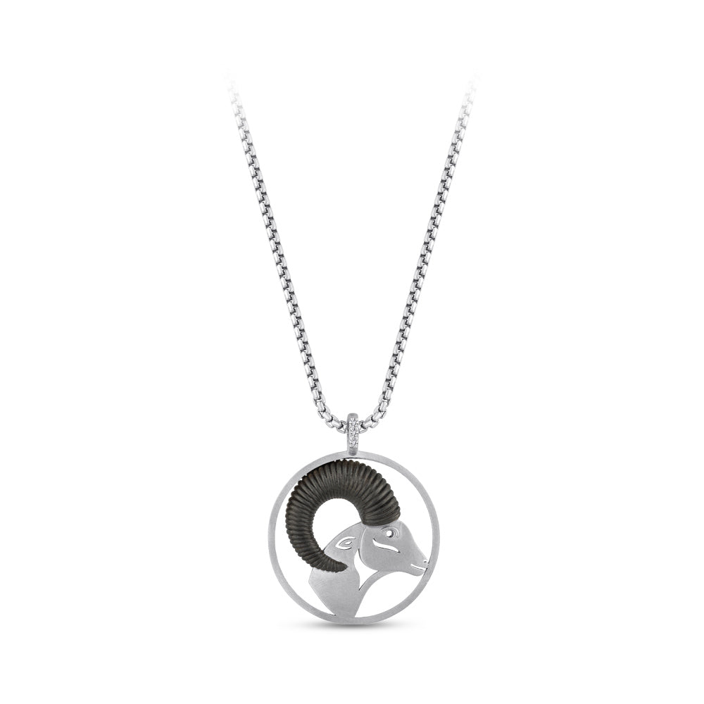 Silver Aries Zodiac Necklace