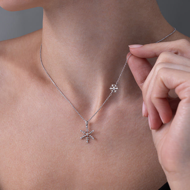 Snowflake Pendant with Chain