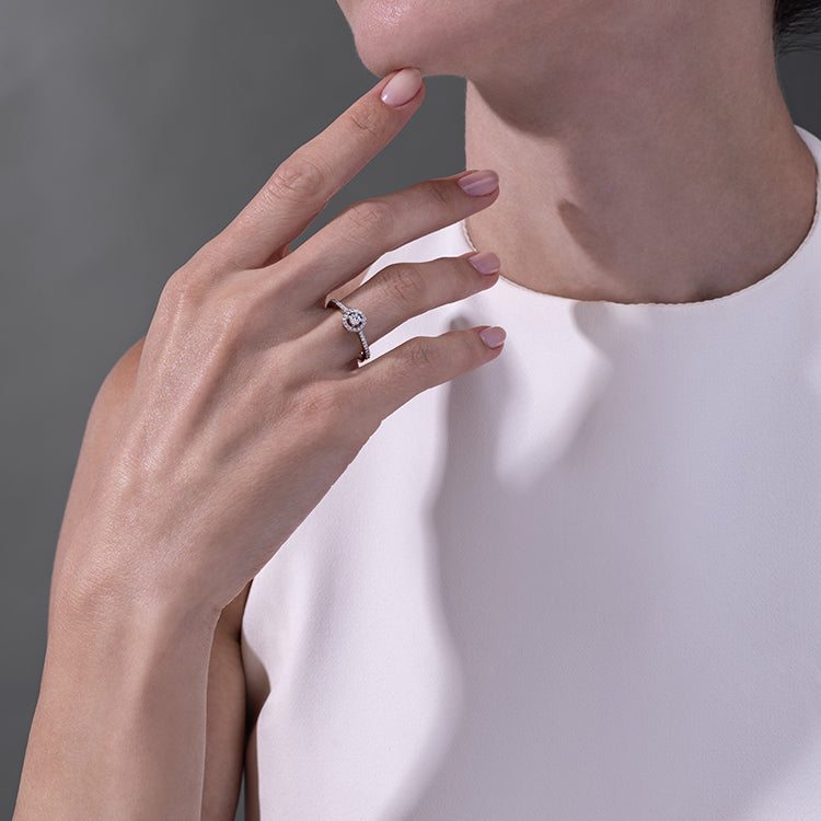 Halo Diamond Engagement Ring