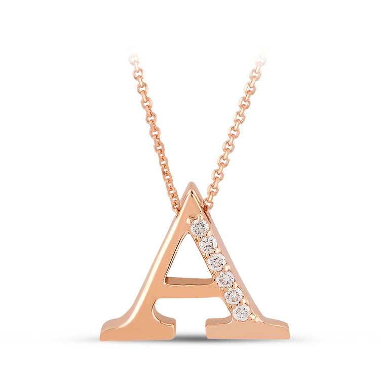 Diamond Initial Necklace A
