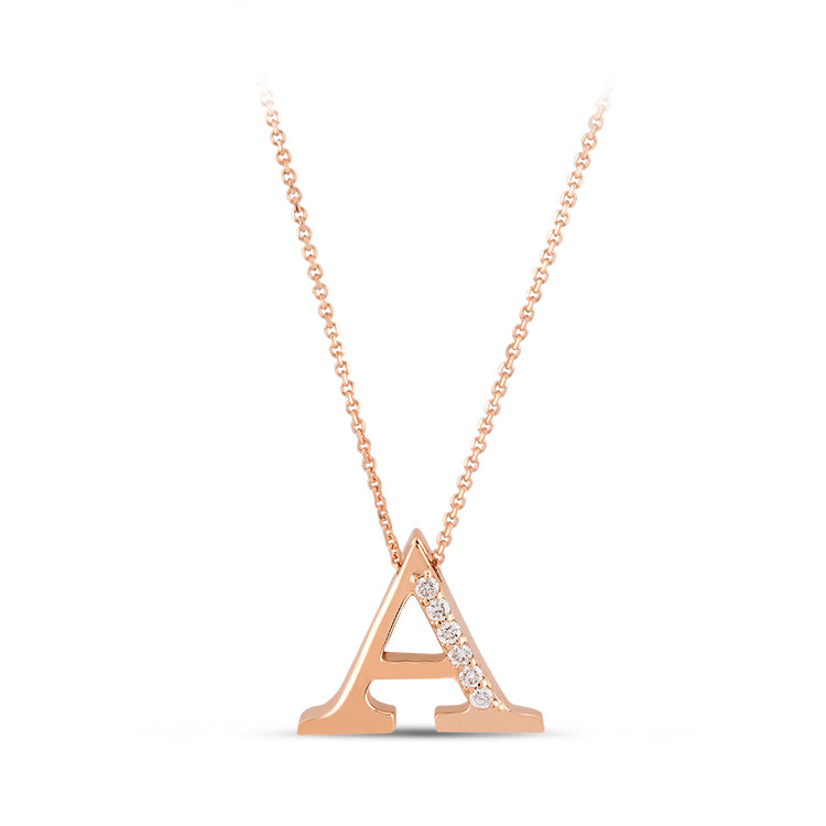 Diamond Initial Necklace A