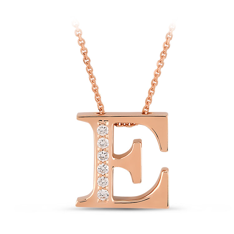 Diamond Initial Necklace E
