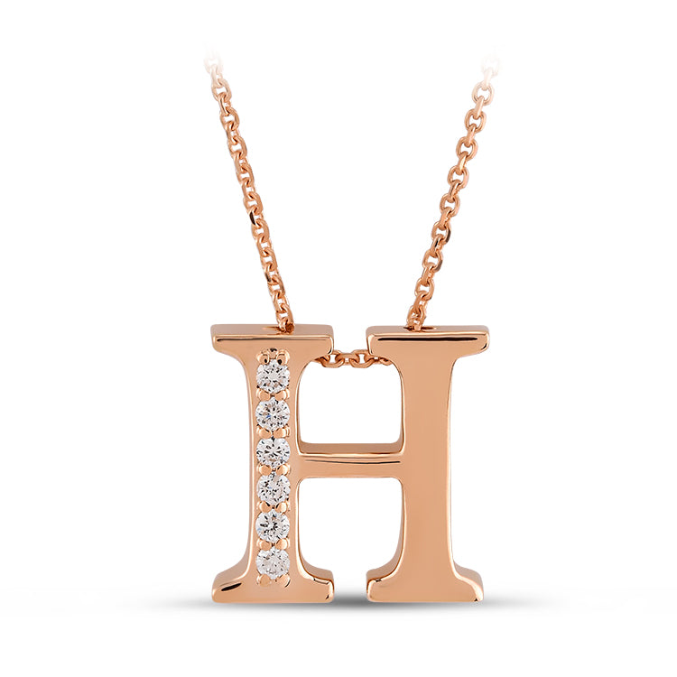 Diamond Initial Necklace H