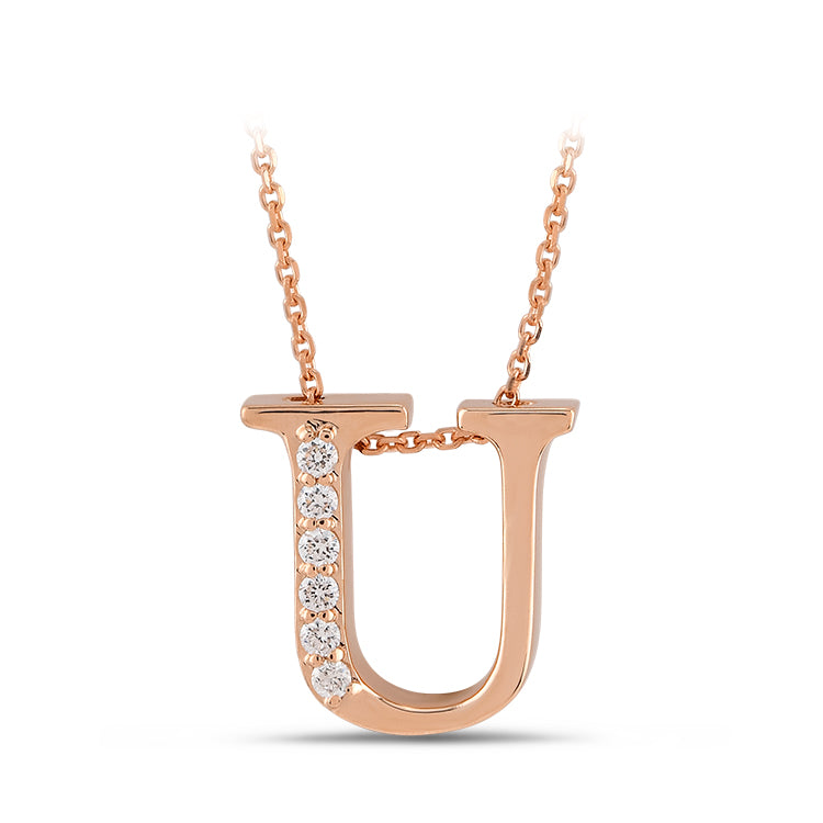 Diamond Initial Necklace U