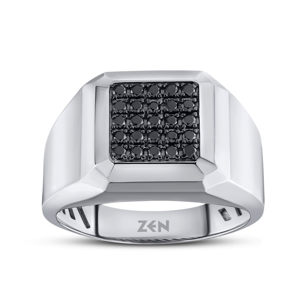 Men Silver Diamond Ring