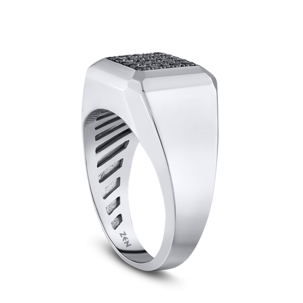 Men Silver Diamond Ring
