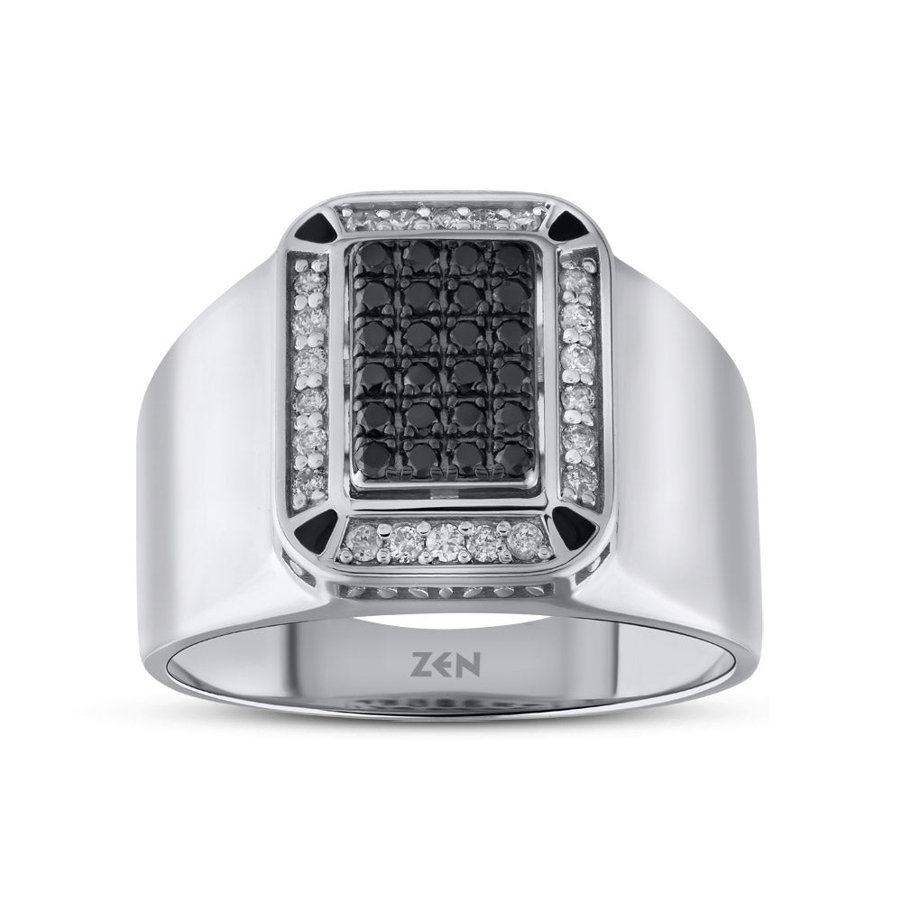 Men Silver Diamond Ring