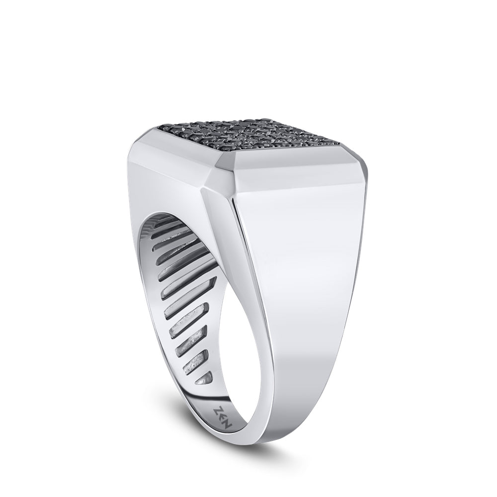 Men Silver Diamond Ring