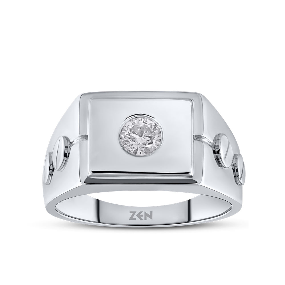 Men Silver Diamond Ring