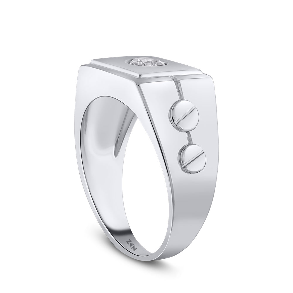 Men Silver Diamond Ring
