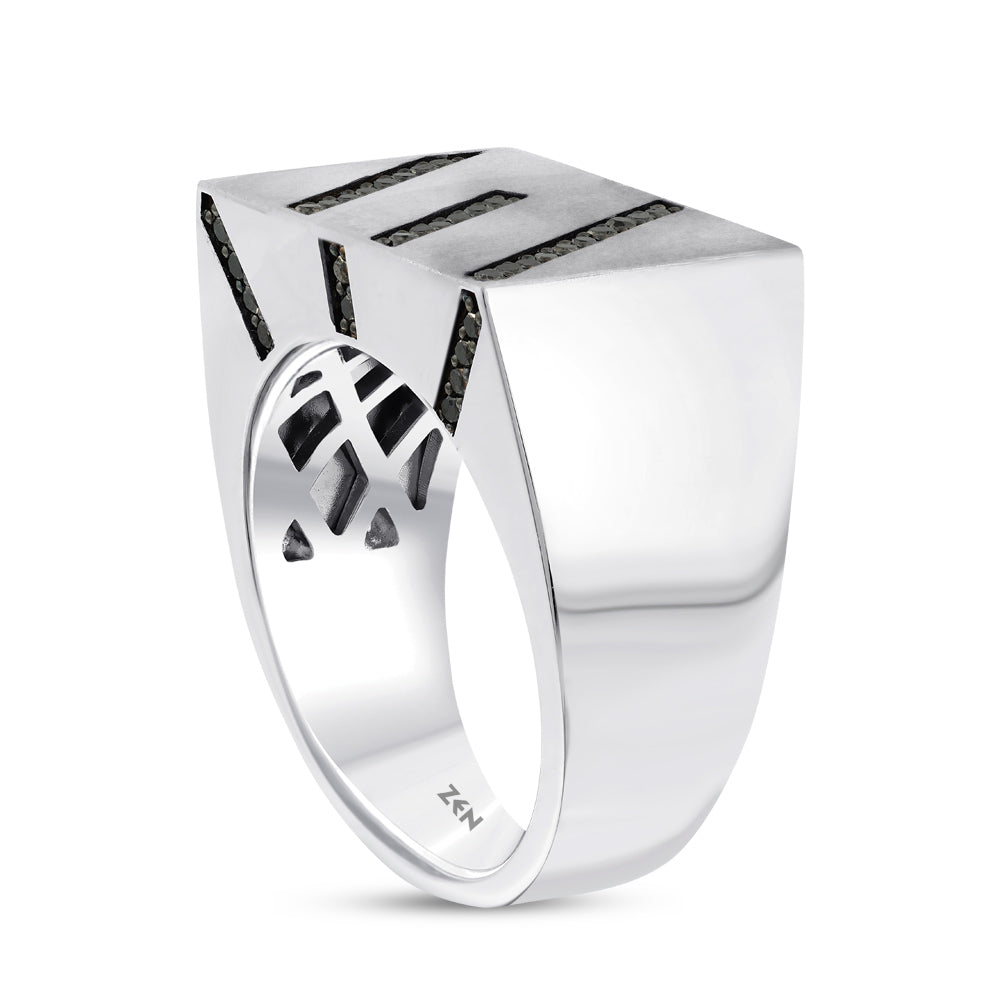 Men Silver Diamond Ring