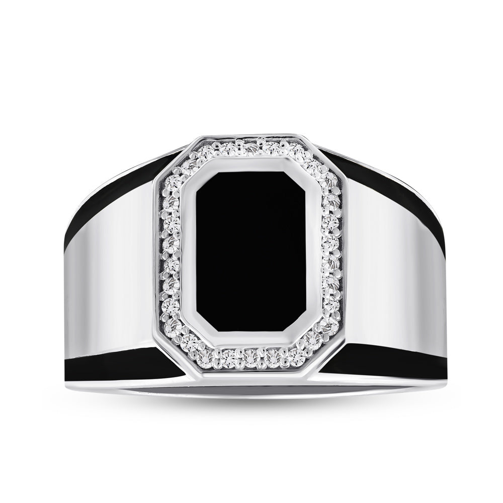 Men Silver Diamond Ring