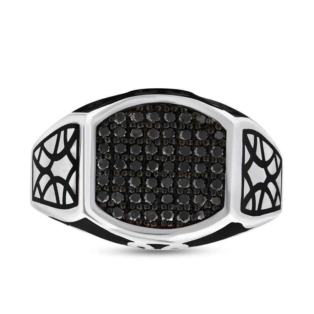 Men Silver Diamond Ring