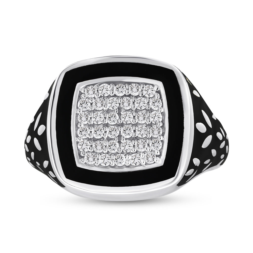 Men Silver Diamond Ring