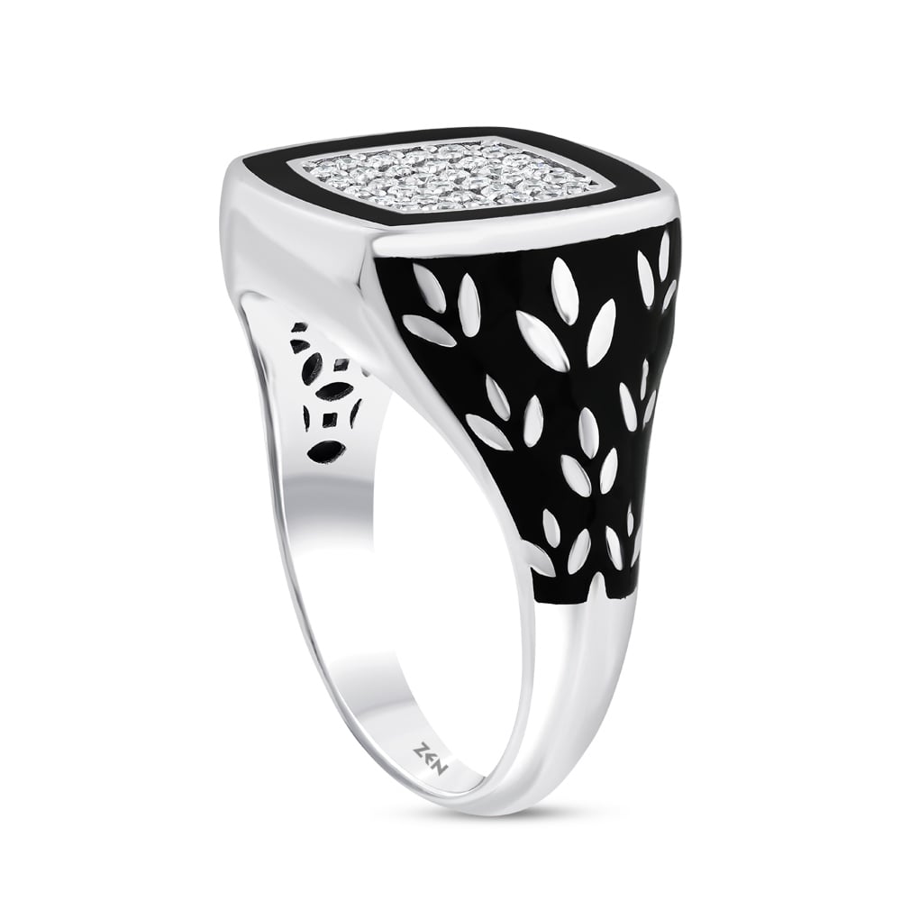 Men Silver Diamond Ring