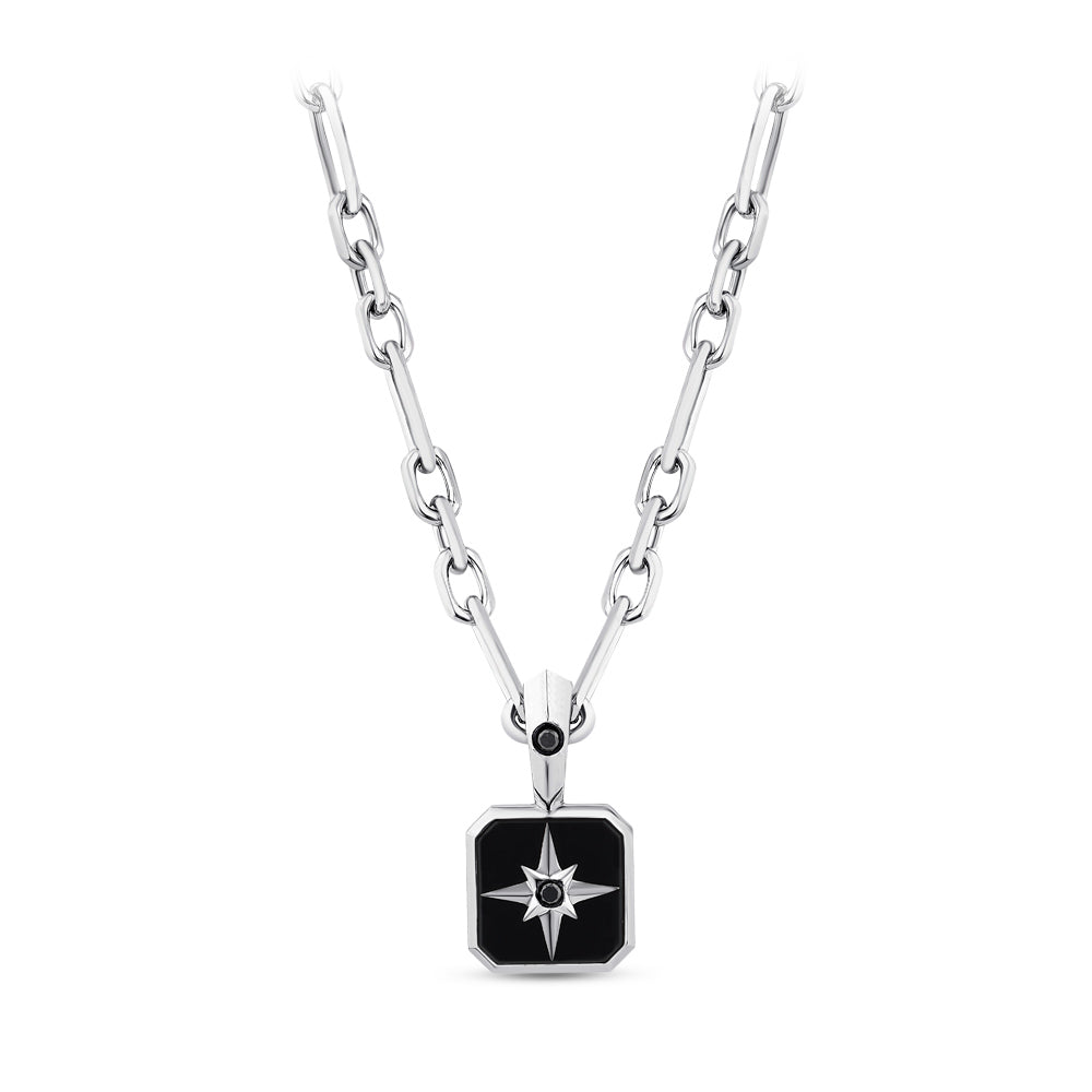 Men Silver Diamond Necklace