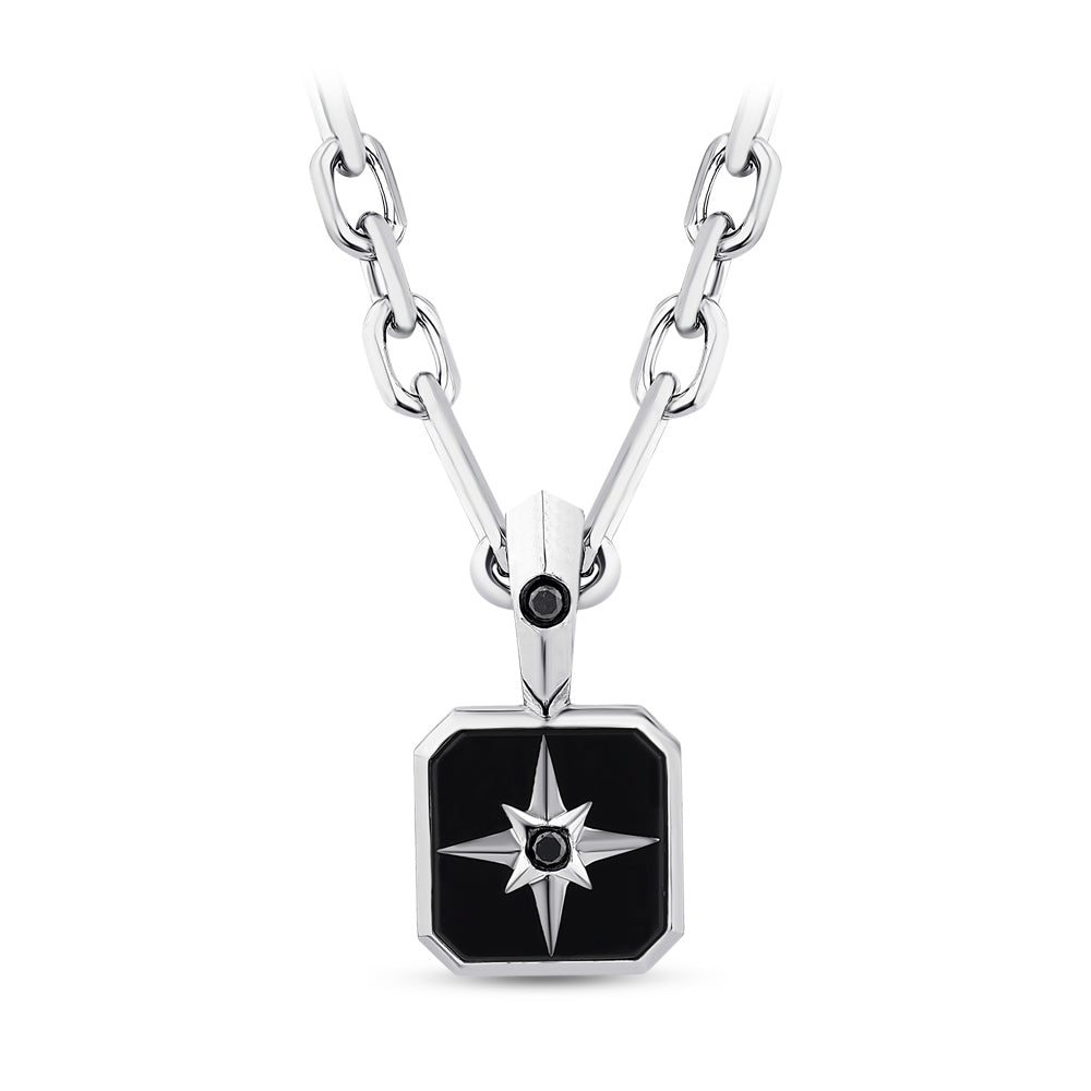 Men Silver Diamond Necklace