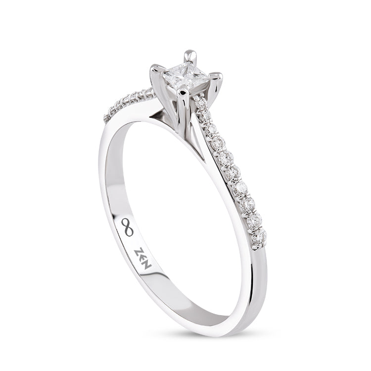Sidestone Diamond Engagement Ring