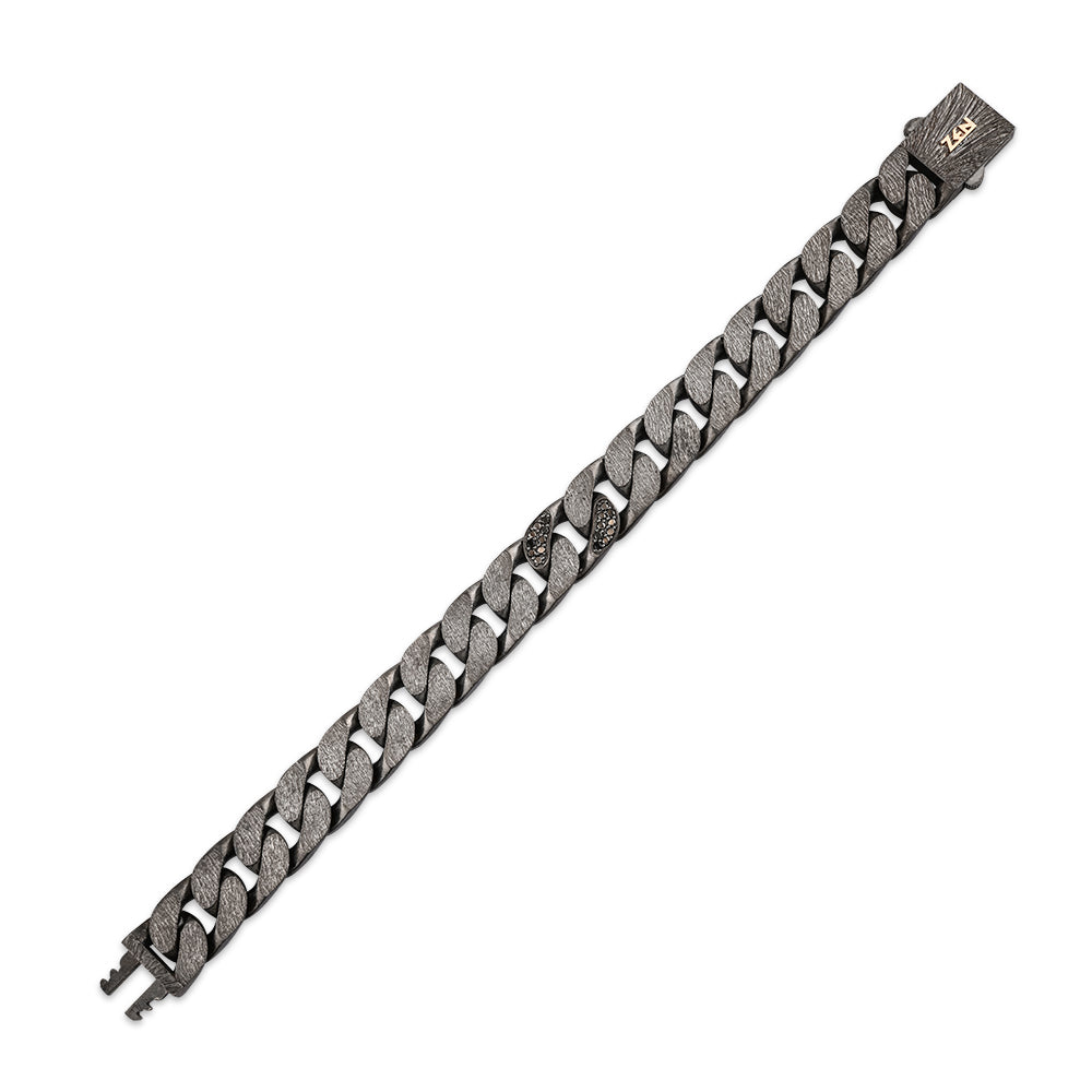 Men Silver Diamond Bracelet