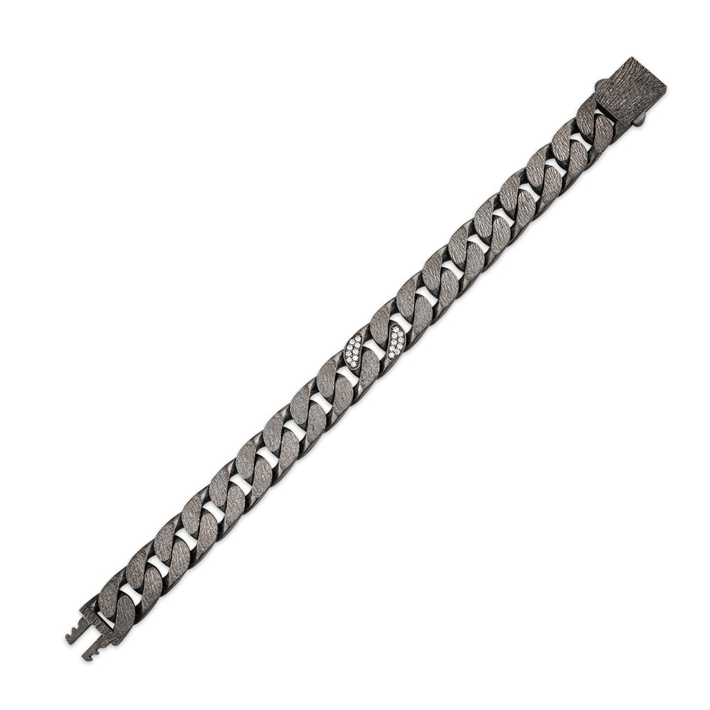 Men Silver Diamond Bracelet