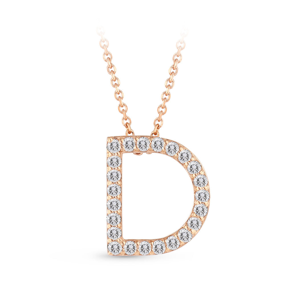 Diamond Initial Necklace D