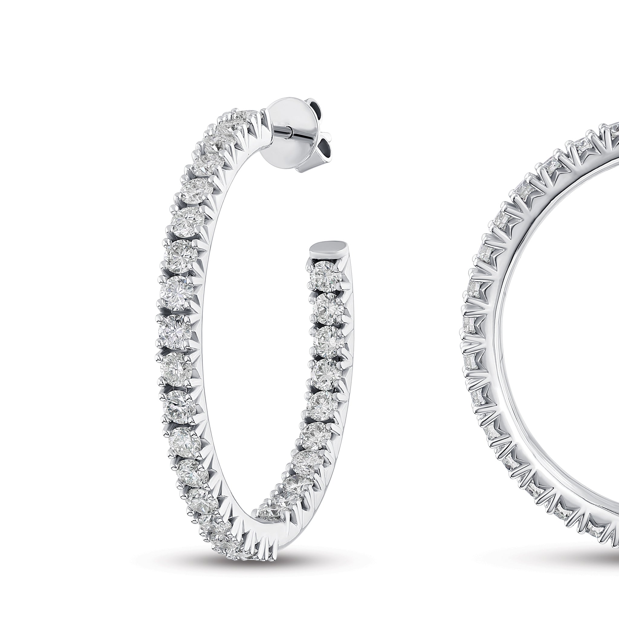 Hoop Diamond Earrings