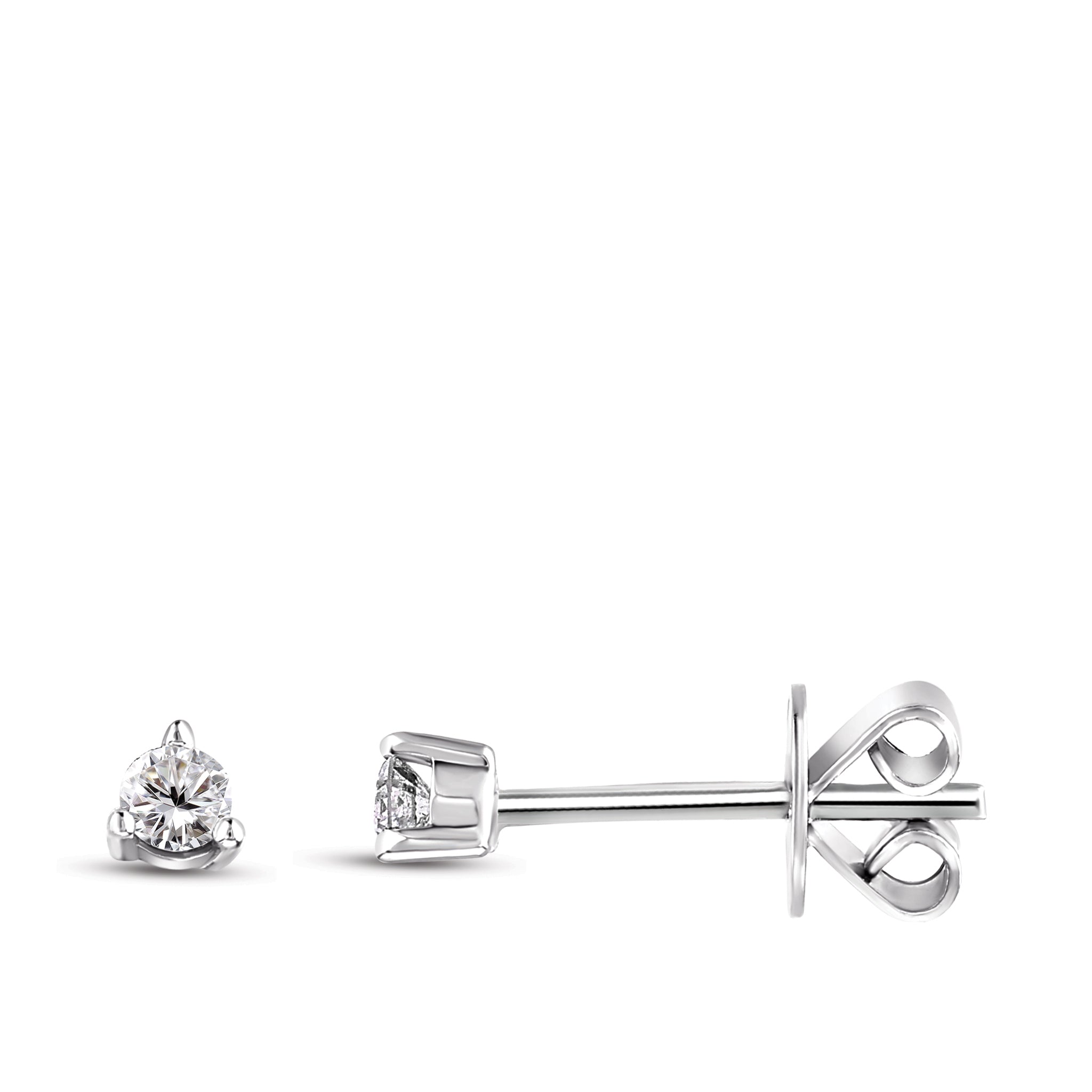 Solitaire Diamond Stud Earrings
