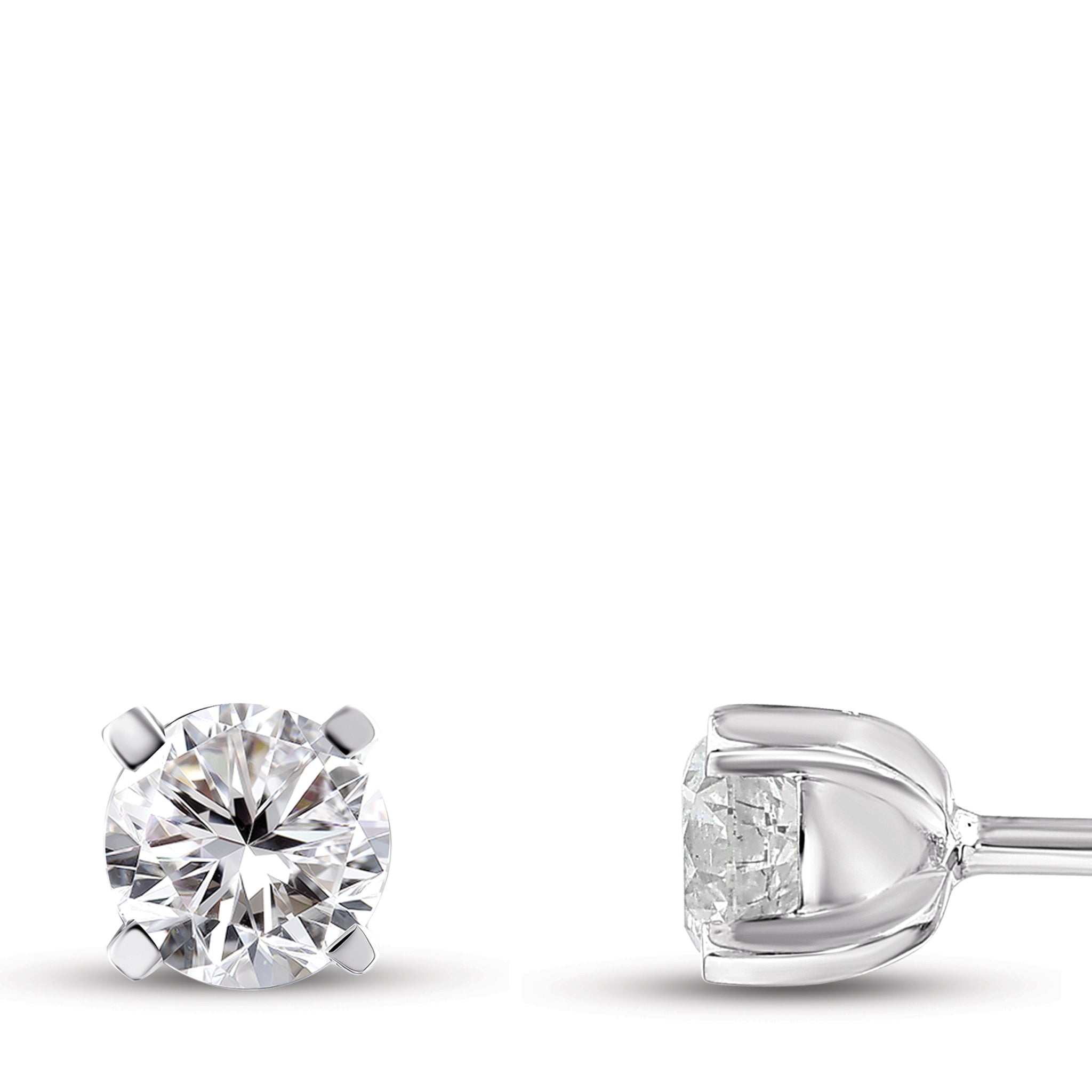 Diamond Solitaire Stud Earrings