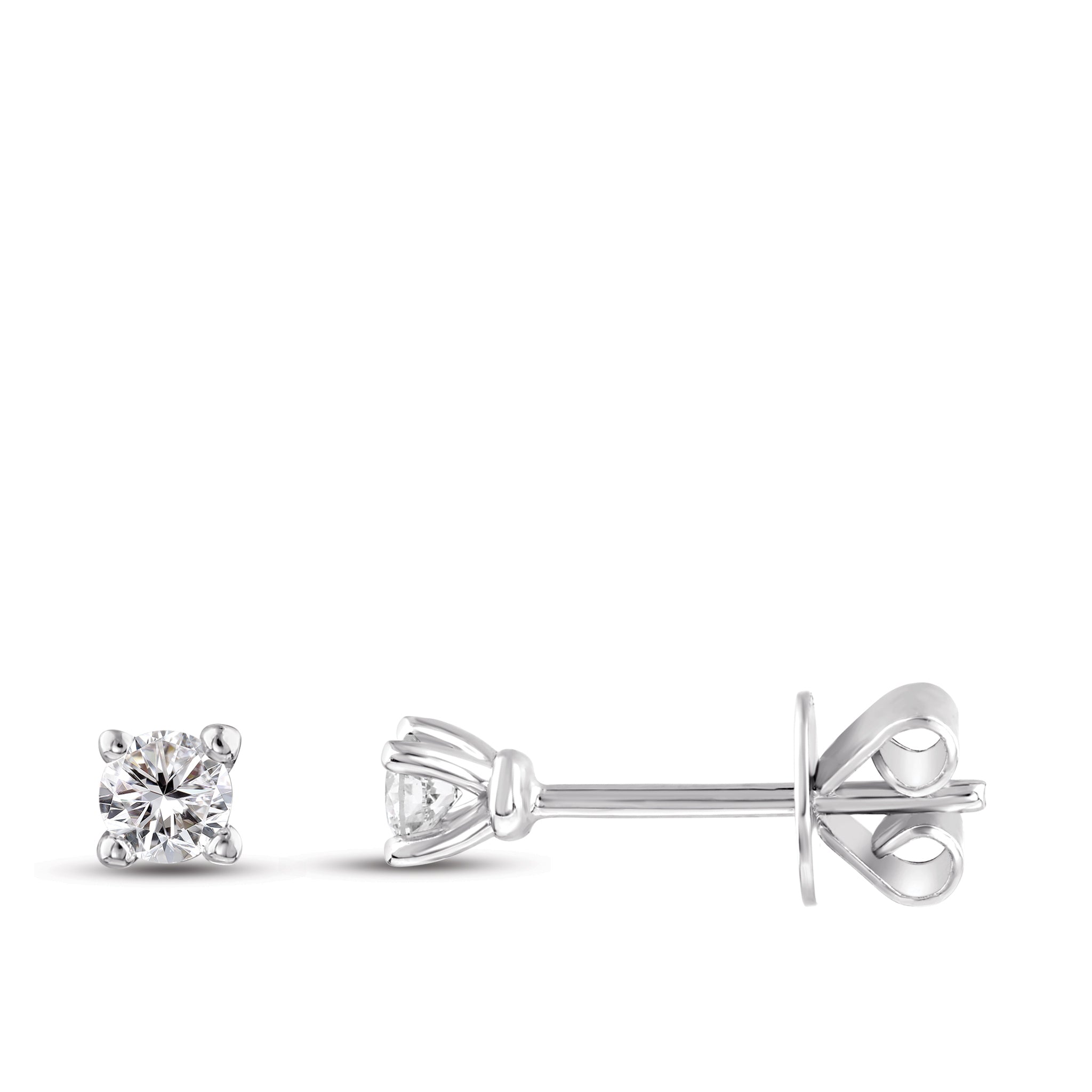 Solitaire Diamond Stud Earrings