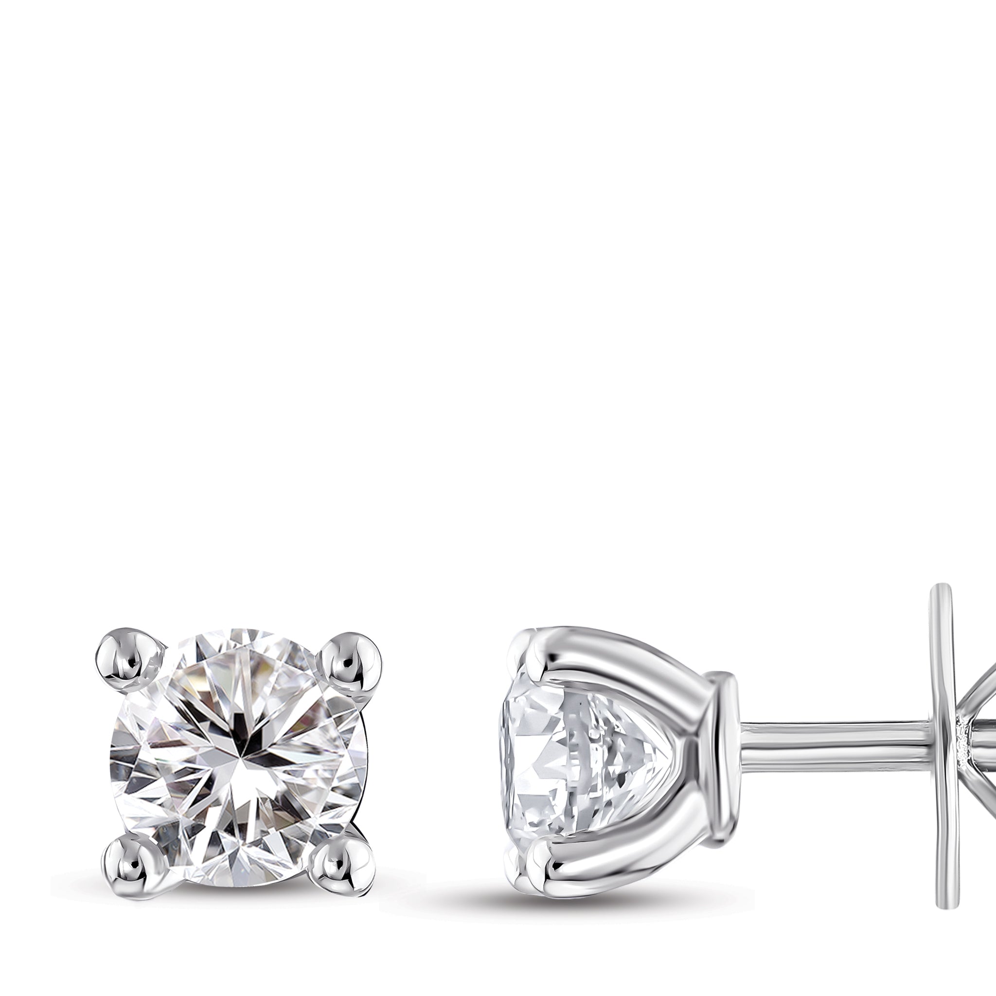 Solitaire Diamond Engagement Earrings
