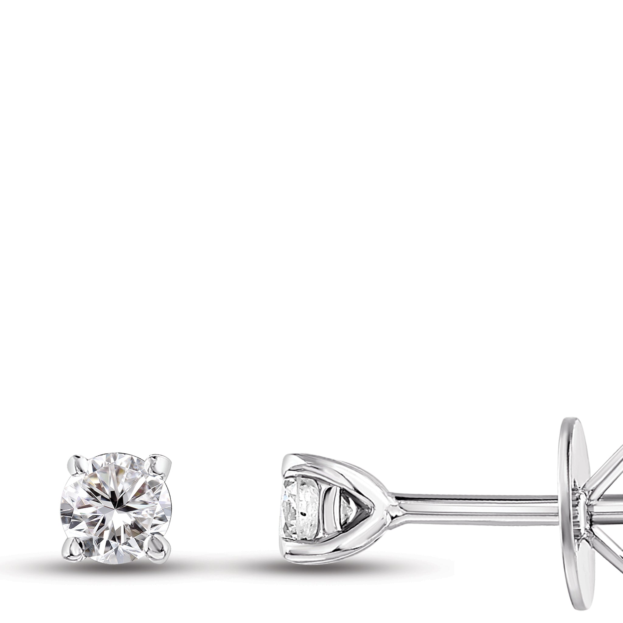 Solitaire Diamond Stud Earrings